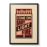 Come on baby light my fire lyrics vintage matchbox Wall Art Print
