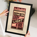 Come on baby light my fire lyrics vintage matchbox Wall Art Print