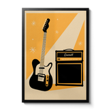 Retro Guitar Personalised Print
