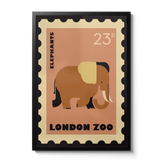London Zoo Stamp collection print - Elephant