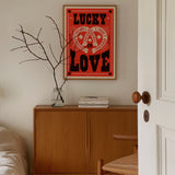 Lucky In Love Western Horseshoe Typographic Print