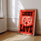 Lucky In Love Western Horseshoe Typographic Print
