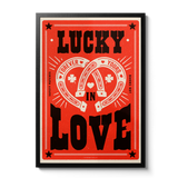 Lucky In Love Western Horseshoe Typographic Print