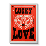 Lucky In Love Western Horseshoe Typographic Print