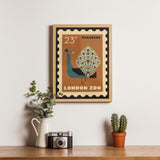 London Zoo Stamp collection print - Peacock