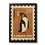 London Zoo Stamp collection print - Penguin