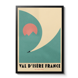 Minimal Mid-Century Ski Snowboard Personalised Print