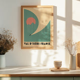 Minimal Mid-Century Ski Snowboard Personalised Print