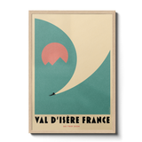 Minimal Mid-Century Ski Snowboard Personalised Print