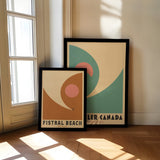 Minimal Mid-Century Ski Snowboard Personalised Print