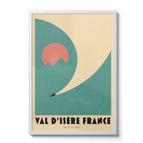 Minimal Mid-Century Ski Snowboard Personalised Print