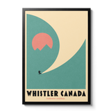 Minimal Mid-Century Ski Snowboard Personalised Print