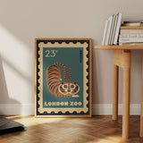 London Zoo Stamp collection print - Tiger