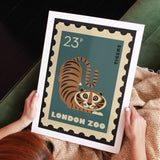 London Zoo Stamp collection print - Tiger