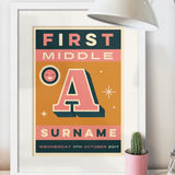 Baby Initial Personalised Print - Framed