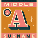 Baby Initial Personalised Print - Framed