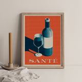 Santé 'Good Health' Wine Print