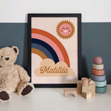 Rainbow Name Personalised Print - portrait